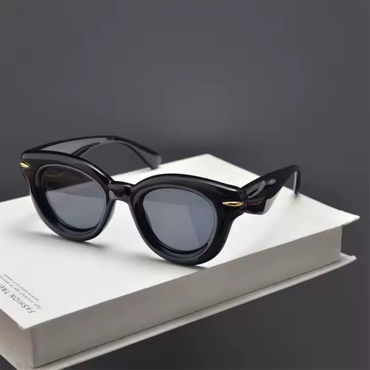 AD-526 Black round sunglasses